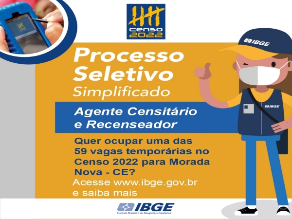 PROCESSO SELETIVO SIMPLIFICADO DO IBGE PARA AGENTE CENSITÁRIO E RECENSEADOR