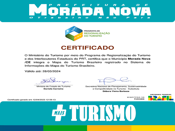 MORADA NOVA NA ROTA DO DESENVOLVIMENTO CULTURAL E TURÍSMO